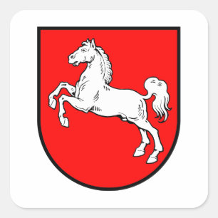 Lower Saxony Coat of Arms Square Sticker