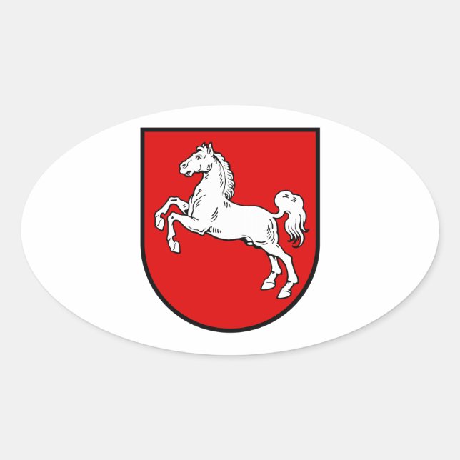 Lower Saxony (Germany) Coat of Arms Oval Sticker (Front)
