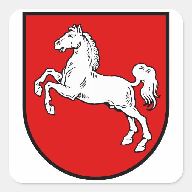 Lower Saxony (Germany) Coat of Arms Square Sticker (Front)