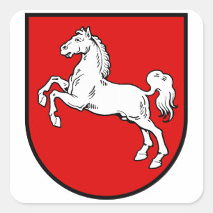 Lower Saxony (Germany) Coat of Arms Square Sticker