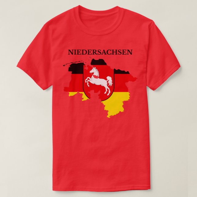 Lower Saxony Niedersachsen Map  Germany T-Shirt (Design Front)