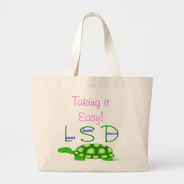 Lower Slower Delaware Large Tote Bag (Front)