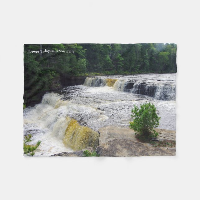 Lower Tahquamenon Falls fleece blanket (Front (Horizontal))