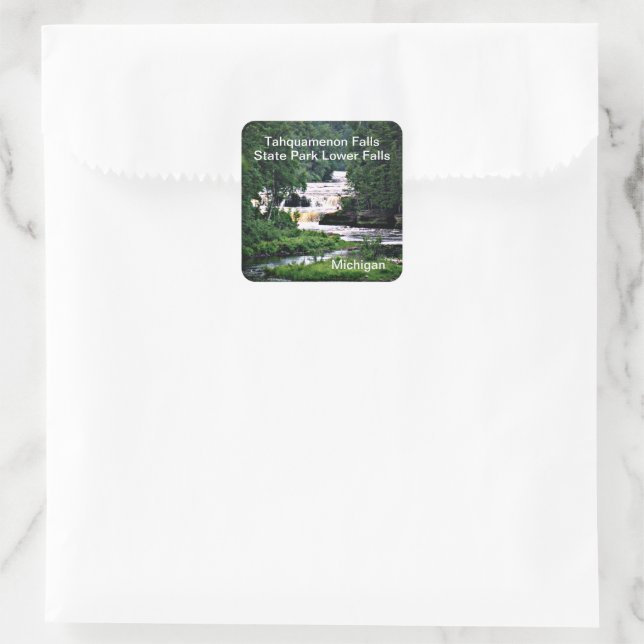 Lower Tahquamenon Falls State Park, Michigan Square Sticker (Bag)