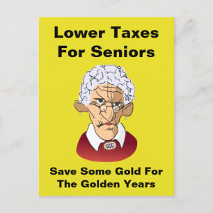 Lower Taxes For Seniors Postcard