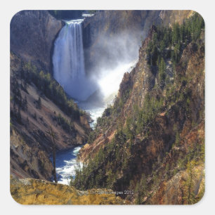 Lower Yellowstone Falls, Yellowstone National Square Sticker