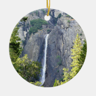 Lower Yosemite Falls, Yosemite National Park, CA Ceramic Tree Decoration