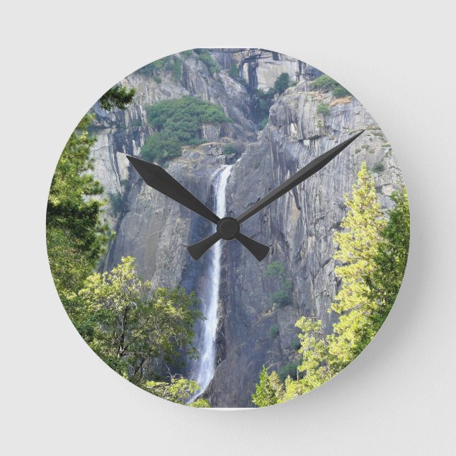 Lower Yosemite Falls, Yosemite National Park, CA Round Clock (Front)