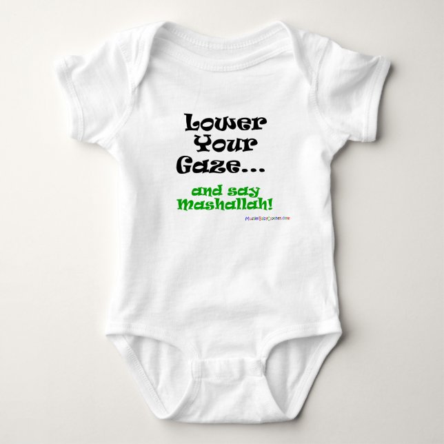 Lower your gaze baby bodysuit (Front)