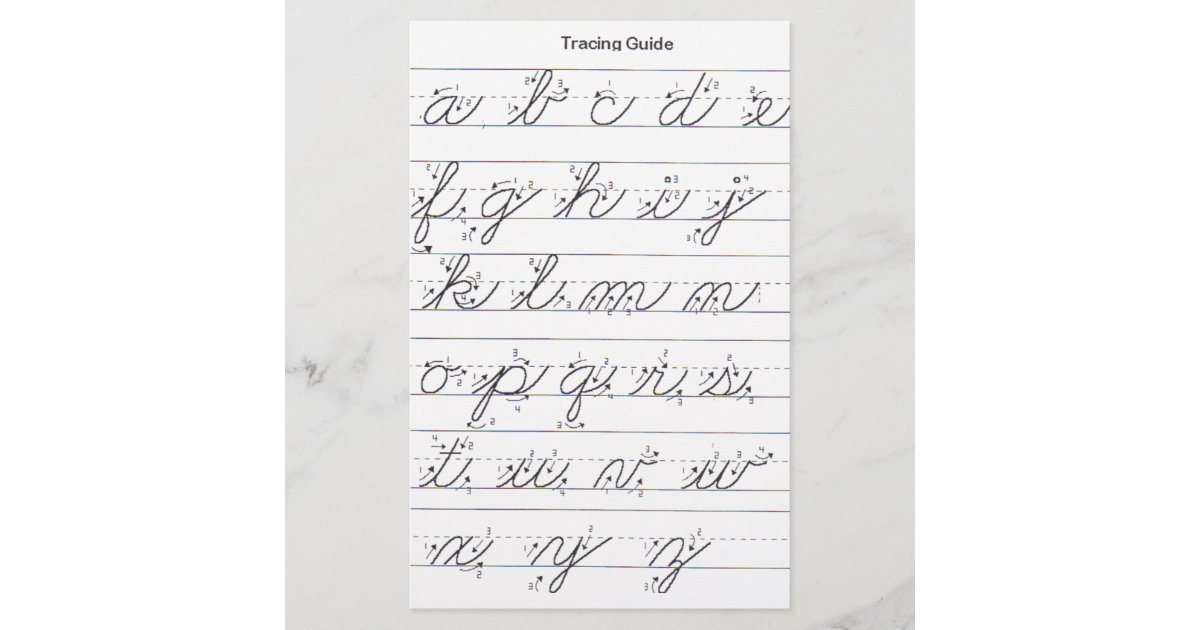 Lowercase Cursive Guide Stationery | Zazzle