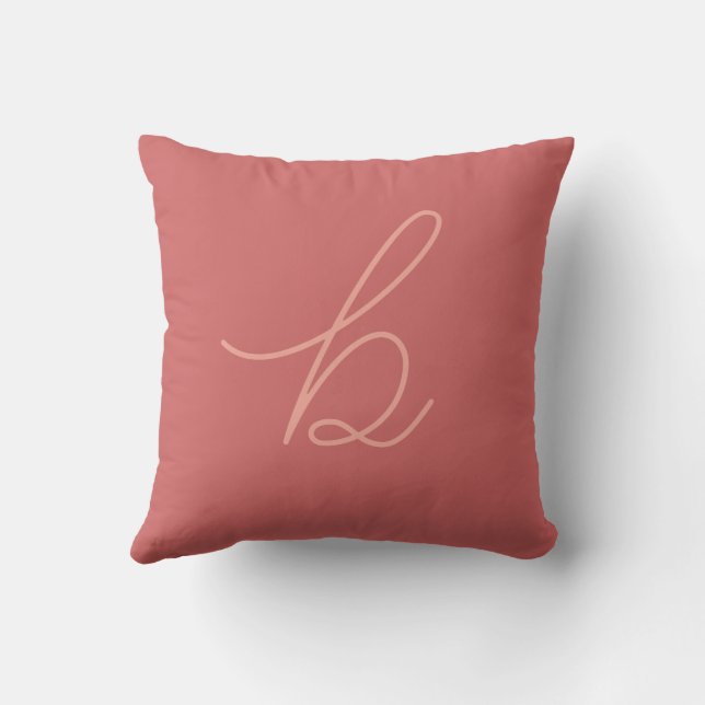 Lowercase Script Letter Salmon Cushion (Back)