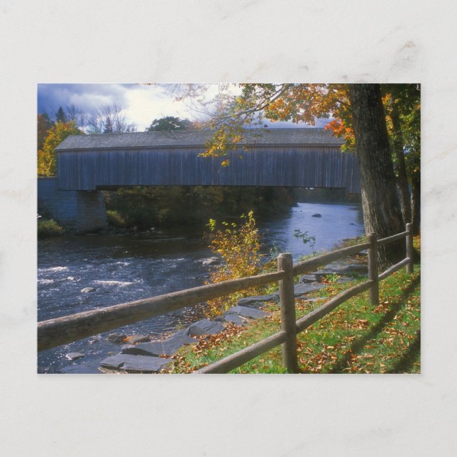 Lowes Covered Bridge Guilford Sangerville Maine Postcard (Front)
