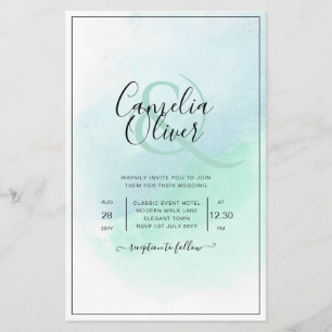 Lowest BUDGET All-in1 Teal Abstract Wedding Flyer