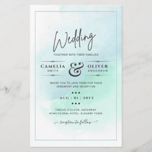 Lowest BUDGET All-in-1 Sea Glass Teal Wedding Flye Flyer