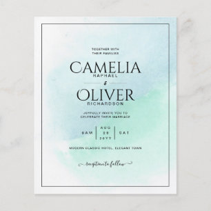 Lowest BUDGET All-in-1 Sea Glass Teal Wedding Flyer