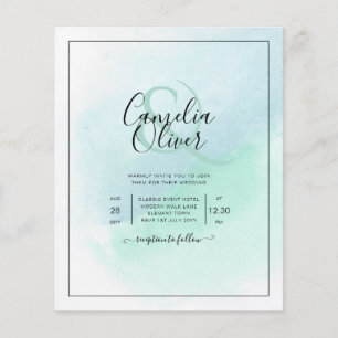 Lowest BUDGET All-in-1 Sea Glass Teal Wedding Flyer
