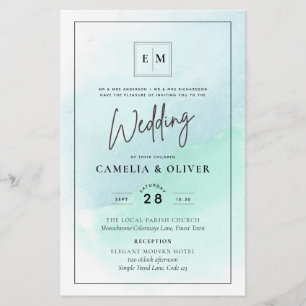 Lowest BUDGET All-in-1 Teal Formal Wedding Flyer