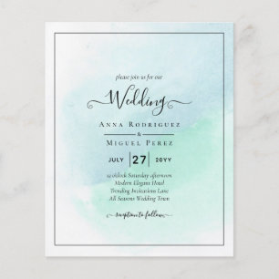 Lowest BUDGET All-in-1 Wedding Sea Glass Teal   Flyer