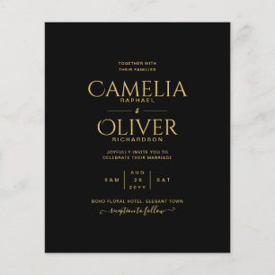 LOWEST BUDGET Black Gold MONOCHROME Wedding Flyer