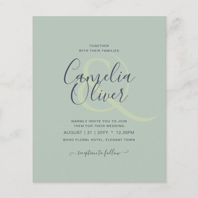 LOWEST BUDGET Calligraphy Ampersand Wedding Flyer (Front)
