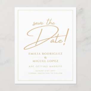 Lowest BUDGET GOLD TEXT Modern Save The Dates Flyer