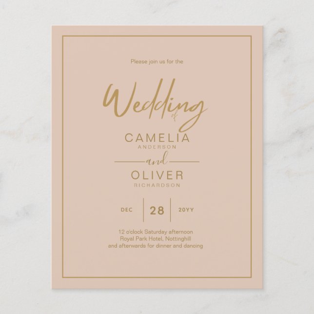 LOWEST BUDGET Gold Text Script Elegant Modern Flyer (Front)