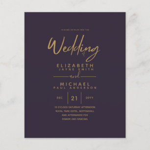 Lowest Budget Lavender Gold Simple Wedding Flyer