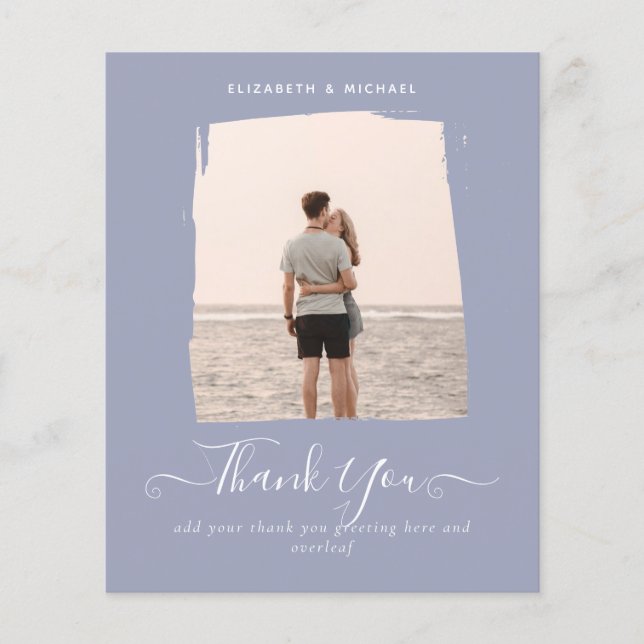 LOWEST BUDGET Modern PHOTO THANK YOU  Dusty Blue Flyer (Front)