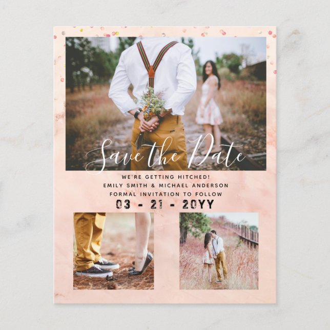 LOWEST BUDGET Photo Collage Save the Dates Modern Flyer (Front)