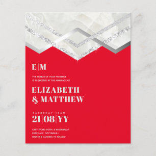 Lowest BUDGET Red Silver Wedding FLYER