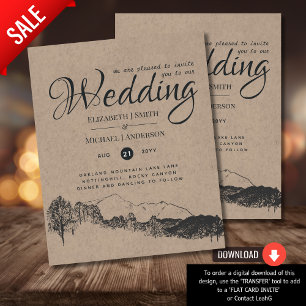 Lowest Budget Rustic Mountains Wedding Invite Flye Flyer