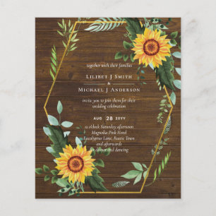 LOWEST BUDGET Rustic Sunflowers Wedding Invite Flyer