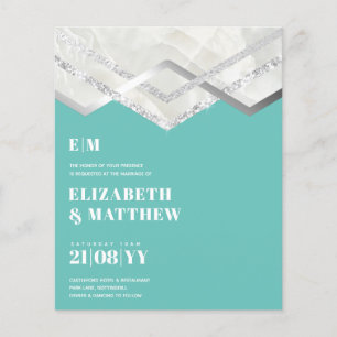 Lowest BUDGET Teal Silver Wedding FLYER