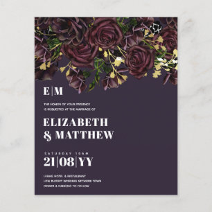 Lowest Budget Wedding FLYERS Dark Plum Marsala