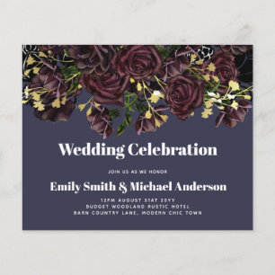 Lowest Budget Wedding FLYERS Dark Plum Marsala