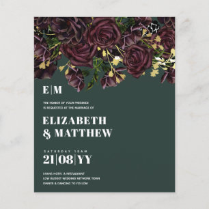 Lowest Budget Wedding FLYERS Dark Plum Marsala
