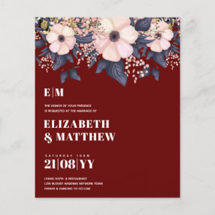 Lowest Budget Wedding FLYERS Pink Blue Floral