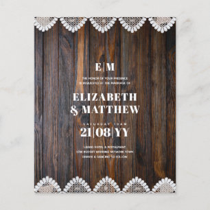 Lowest Budget Wedding FLYERS Rustic Lace