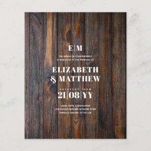 Lowest Budget Wedding FLYERS Rustic Minimalist