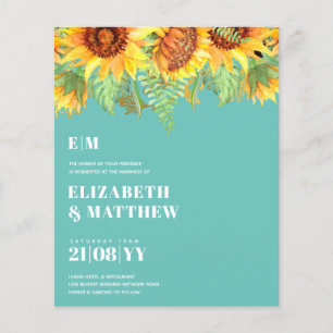 Lowest Budget Wedding FLYERS Sunflowers