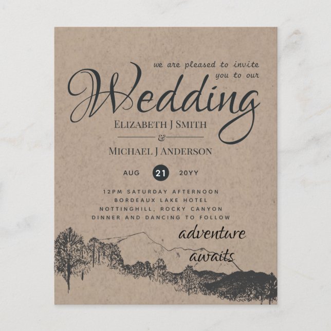 Lowest Budget Wedding Invitations Cheapest Flyer (Front)