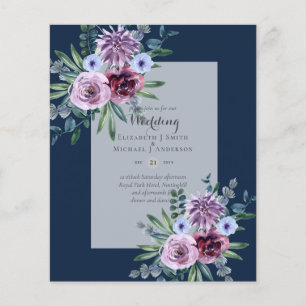 LOWEST BUDGET Wedding Invitations Plum Floral Flyer