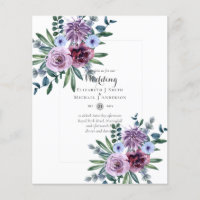 LOWEST BUDGET Wedding Invitations Plum Floral