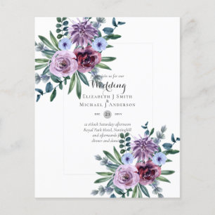 LOWEST BUDGET Wedding Invitations Plum Floral Flyer