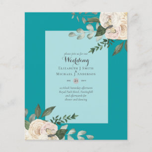 LOWEST BUDGET White Roses Wedding Invitations Flyer