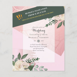 LOWEST BUDGET White Roses Wedding Invitations Flyer