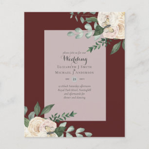 LOWEST BUDGET White Roses Wedding Invitations Flyer