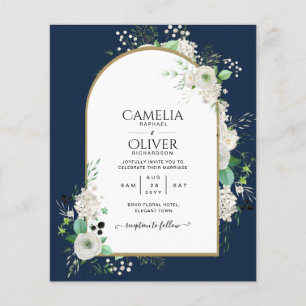 Lowest BUDGET White Roses Wedding Invites Arch Flyer