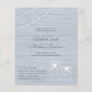 LOWEST PRICED Dusty Blue Rustic Mason Jar Wedding Flyer
