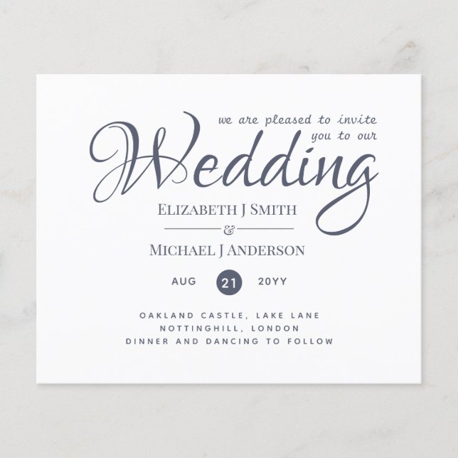 LOWEST PRICED Dusty Blue Wedding Flyer (Front)